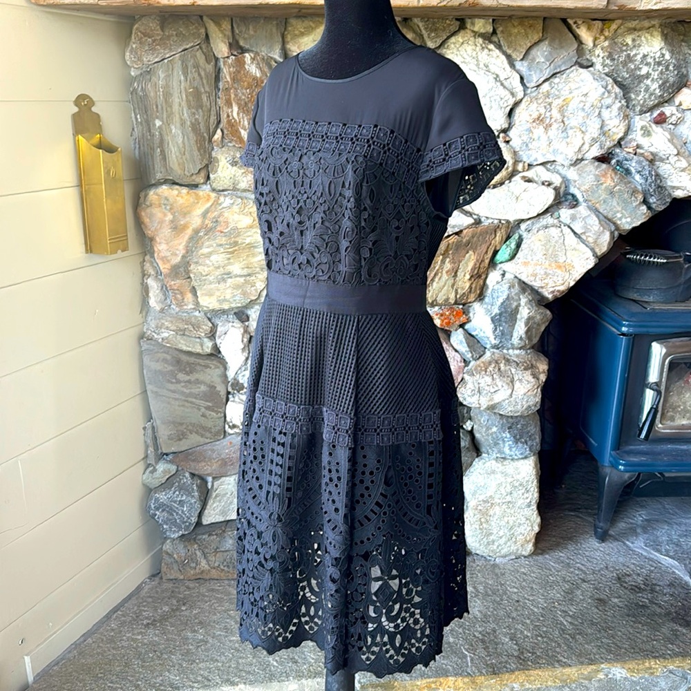 Ted Baker Embroidered Fit & Flare Lace Cocktail Dress Women's Size 4